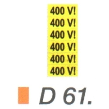  400 V! D61 információs címke