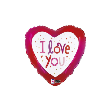  45 cm-es I Love You szívekkel - szív fólia lufi party kellék