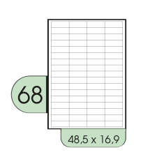 48.5x16.9mm íves etikett címke etikett