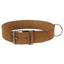  4 cm széles pikkelymintás sötét natúr bőr nyakörv nyakörv, póráz, hám kutyáknak
