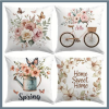  4 darab tavaszi mintás díszpárnahuzat szett – 45,72 x 45,72 cm BD1174184
