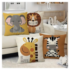  4 darabos rajzfilm állatos díszpárnahuzat gyerekeknek 50 x 50 cm LY419472-3 lakástextília