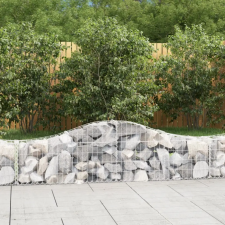  4 db íves horganyzott vas gabion kosár 200x30x40/60 cm kerti tárolás