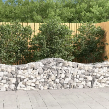  4 db íves horganyzott vas gabion kosár 200x50x60/80 cm kerti tárolás