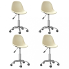  4 db krémszínű szövet forgó étkezőszék