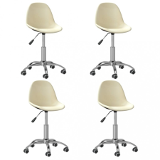  4 db krémszínű szövet forgó étkezőszék bútor
