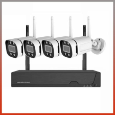 4 db-os vezetéknélküli Wifi IP biztonsági kamera rendszer holm7404 megfigyelő kamera