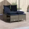  4 db szürke polyrattan kerti kanapégarnitúra párnákkal