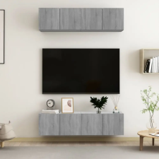  4 db szürke sonoma színű szerelt fa fali TV-szekrény 60x30x30cm bútor