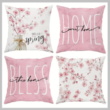  4 db tavaszi mintás díszpárnahuzat 40 x 40 cm cipzáras PN1173418 lakástextília