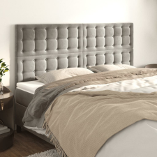 4 db világosszürke bársony fejtámla 90x5x78/88 cm ágy és ágykellék