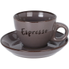 4-Home Espresso kőagyag csésze csészealjjal, 100 ml, sötétszürke, sötétszürke