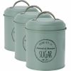4-Home Excellent Houseware 11 x 16 cm-es fém élelmiszer-tároló dobozok, 3 db, zöld, zöld, S
