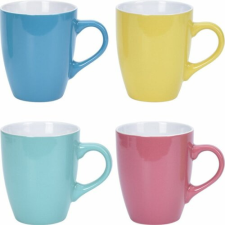 4-Home Színes kőagyag bögrékből álló készlet 4 db, 340 ml bögrék, csészék