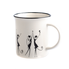 4-Home Táncoló macskák porcelán bögre  310 ml bögrék, csészék