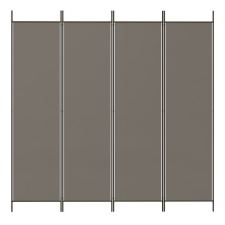 4 paneles antracitszürke szövet térelválasztó 698x180 cm bútor