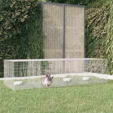 4 paneles horganyzott vas nyúlketrec 217x79x54 cm ketrec, szállítóbox rágcsálóknak