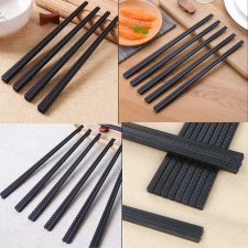 4 pár Pufo Premium üvegszálas pálcika készlet sushihoz, 24 cm, fekete party kellék