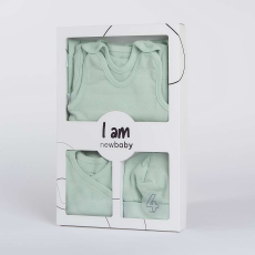  4-részes baba együttes újszülötteknek New Baby I AM menta, vel. 56 (0-3 h)