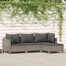 4 részes szürke polyrattan kerti ülőgarnitúra párnákkal kerti bútor