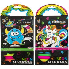 4M Toys Grafix Neon 40 lapos kifestő készlet 5db filctollal filctoll, marker