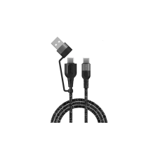 4smarts Combo USB Type-c apa - USB Type-C / USB Type-A apa Adatkábel - Fekete (1.5m) kábel és adapter