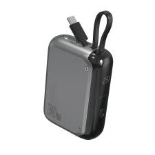4smarts Pocket Power Bank USB-C kábellel 10000mAh - Szürke power bank