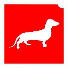  4x4cm Csillámtetoválás sablon 15 Tacskó kutya csillámtetoválás