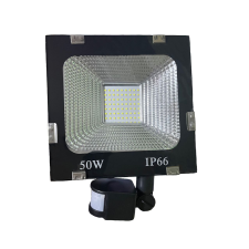  50W SMD LED mozgásérzékelős reflektor fényvető hideg fehér SLIM Szabadtéri spotlámpa IP66 kültéri világítás