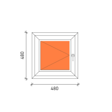  50x50 Nyíló műanyag ablak 3 rétegű üveggel nyílászáró