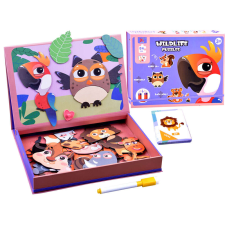 54 elemes mágneses puzzle játék puzzle, kirakós