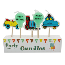 5 darabos gyertya szett – Happy Birthday – Vonat és autó gyertya