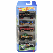  5 DARABOS HOT WHEELS AUTÓ KÉSZLET HW TÁVOLI KALANDOK DIZÁJNNAL autópálya és játékautó