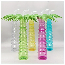  5 darabos szett, pálmafa formájú fedéllel és szívószállal LL1585543 bögrék, csészék