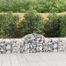  5 db íves horganyzott vas gabion kosár 200x50x60/80 cm kerti tárolás