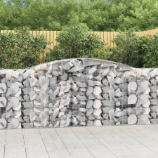 5 db íves horganyzott vas gabion kosár 400x50x100/120 cm kerti tárolás