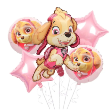  5 db Skye KidMania® Paw Patrol fóliás lufi csokor, 60x40 cm party kellék