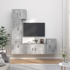 5 részes betonszürke szerelt fa TV-szekrényszett bútor
