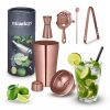  5 részes koktél shaker készlet pirosasbarna-ezüst 10042480_brr