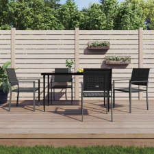 5-részes polyrattan és acél kerti étkezőgarnitúra kerti bútor