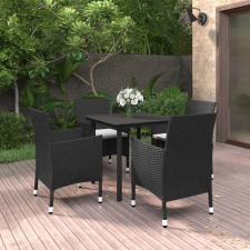 5 részes polyrattan és üveg kerti étkezőgarnitúra párnákkal kerti bútor
