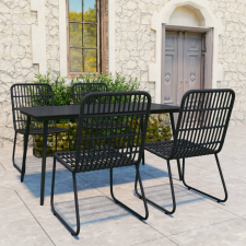 5 részes polyrattan és üveg kültéri étkezőgarnitúra kerti bútor