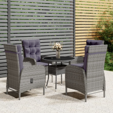 5 részes szürke polyrattan kerti bisztrószett kerti bútor