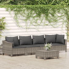 5 részes szürke polyrattan kerti ülőgarnitúra párnákkal kerti bútor