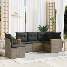5 részes szürke polyrattan kerti ülőgarnitúra párnákkal kerti bútor