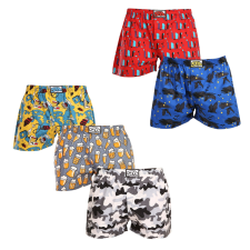 5PACK férfi bő szárú boxeralsók Styx art klasszikus gumipánt többszínű (5A1377909) M férfi alsó