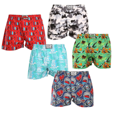 5PACK férfi bő szárú boxeralsók Styx art klasszikus gumipánt többszínű (5A1476779) XL férfi alsó