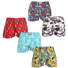  5PACK férfi bő szárú boxeralsók Styx art klasszikus gumipánt többszínű (5A1476790) XL