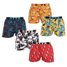  5PACK férfi bő szárú boxeralsók Styx art sportos gumipánt többszínű (5B1473490) L