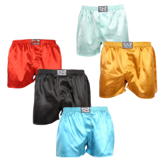  5PACK férfi bő szárú boxeralsók Styx klasszikus gumipánt szatén többszínben (5C0635072) XXL
